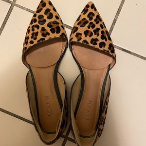 J crew leopard calf hair flats size 6